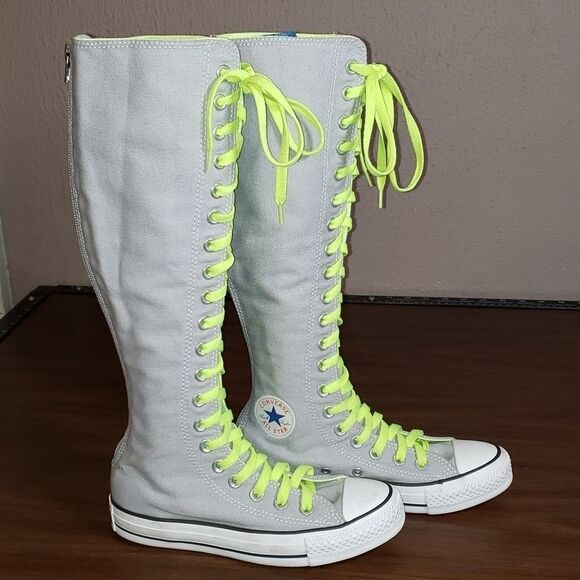 Converse All‎ Stars Knee High Gray Chuck Taylors 5 - Picture 1 of 10